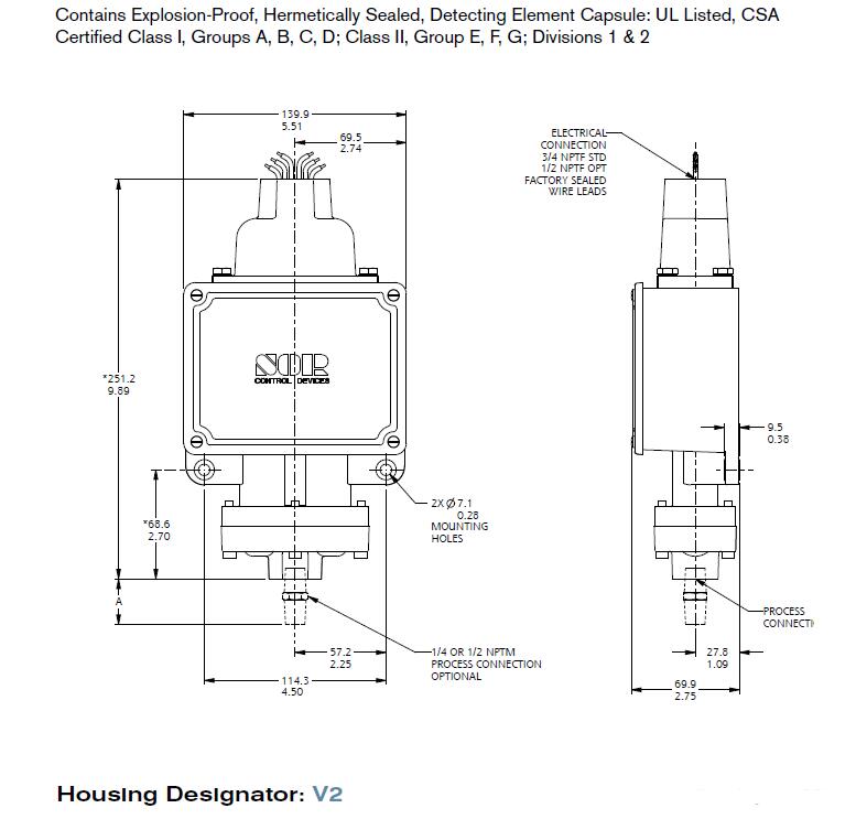 美国SOR防爆压力开关44V1-K2-M4-B1A索尔双点防爆开关