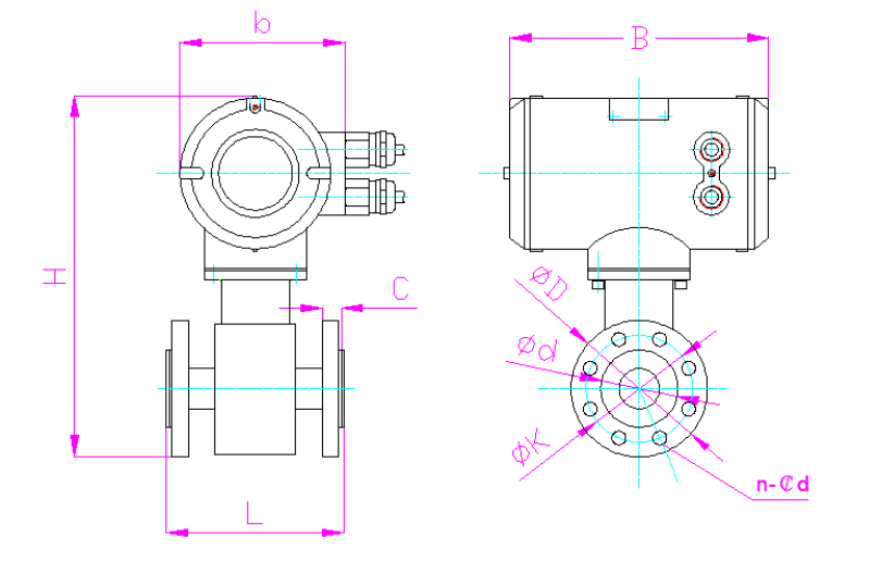 智能电磁流量计AXLDG-80-1-1腐蚀液体电磁流量计