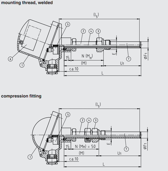TR11-C螺纹连接式热电阻 WIKA带焊接式直型保护套管