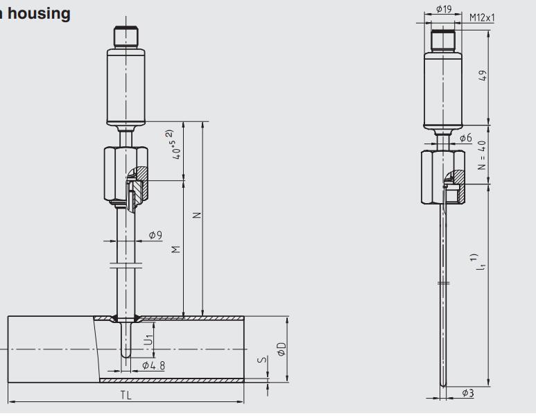 TR21-B 微型热电阻温度计 卫生型轨道焊接式