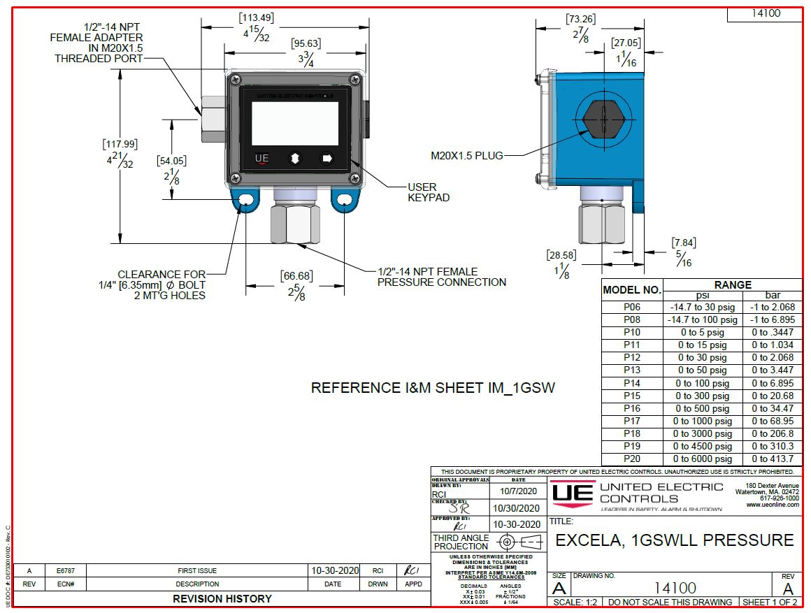 1GSWLLP10美国UE电子式压力开关PLC系统