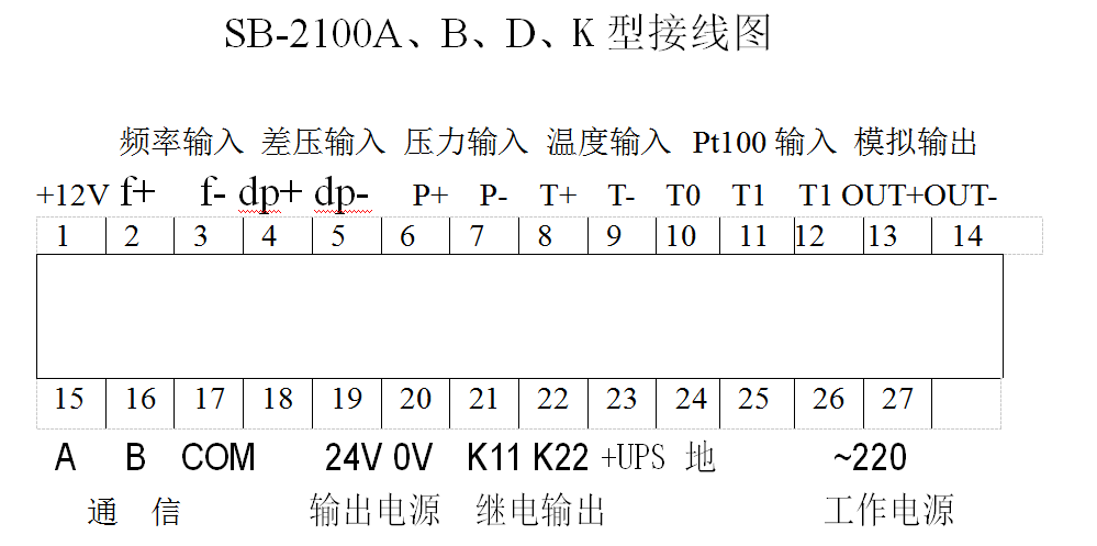 SB-2100A、B、D、K型接线图