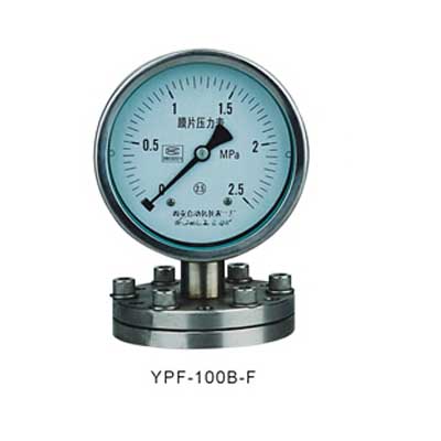 YPF-100B-F法兰不锈钢膜片压力表