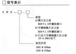 YPF-150B不锈钢膜片压力表