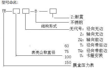 YE-100B/150B不锈钢膜盒压力表