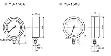 精密压力表YB-150，YB-150A