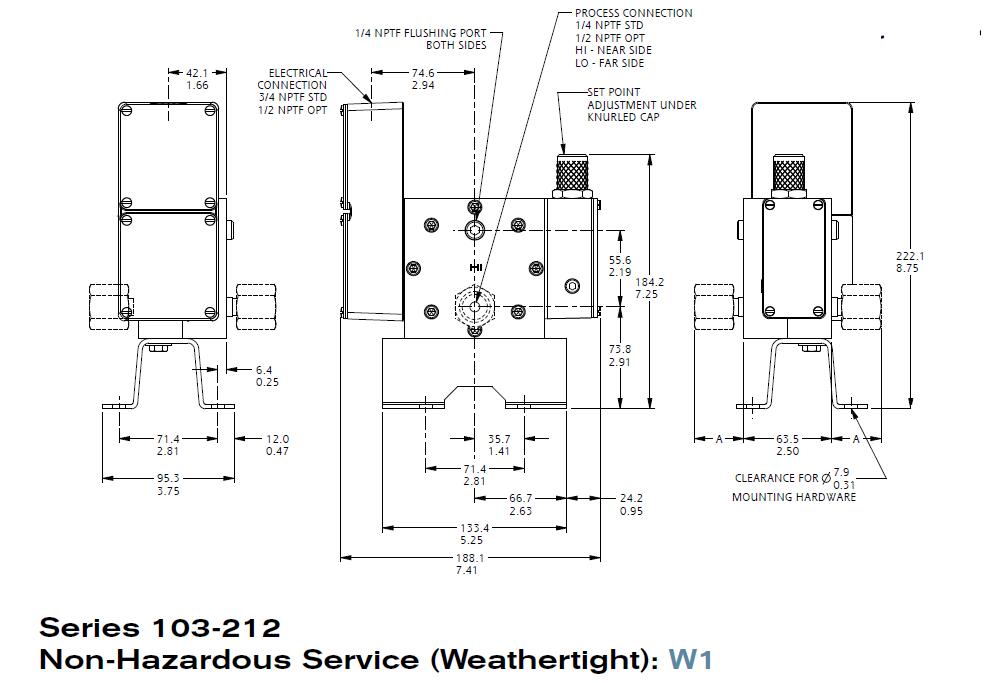 103W1-K212-N4-C1A美国SOR差压开关