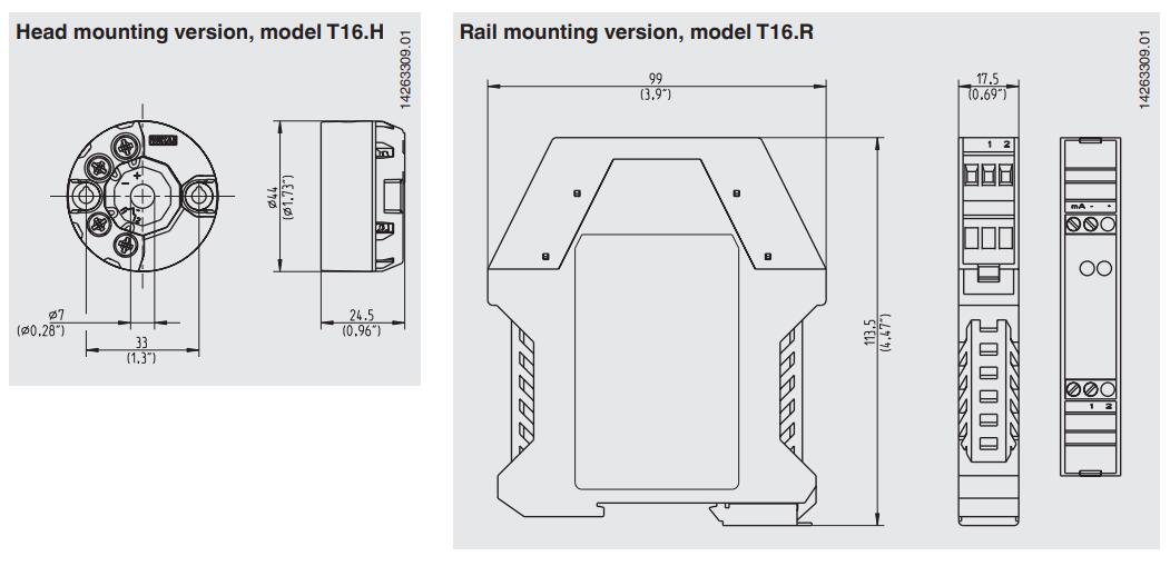  T16数字温度变送器 热电偶温度计 WIKA温度变送器