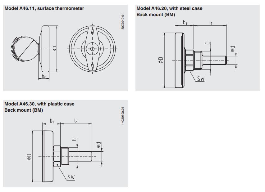 A46双金属温度计经济型表盘温度计供暖行业