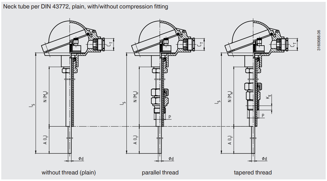 WIKA热电阻 TR10-B 保护管温度计PT100温度计