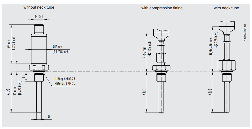 WIKA温度计 TR33微型热电阻温度计 螺纹安装