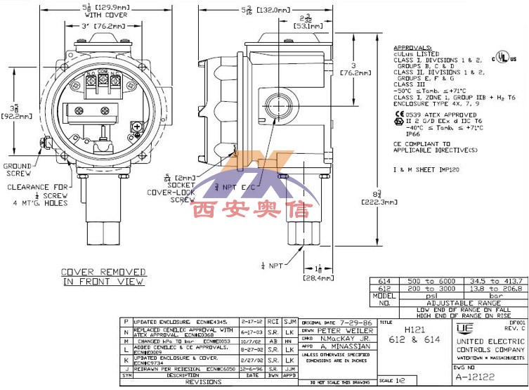 H121-612  H121-614压力测量范围