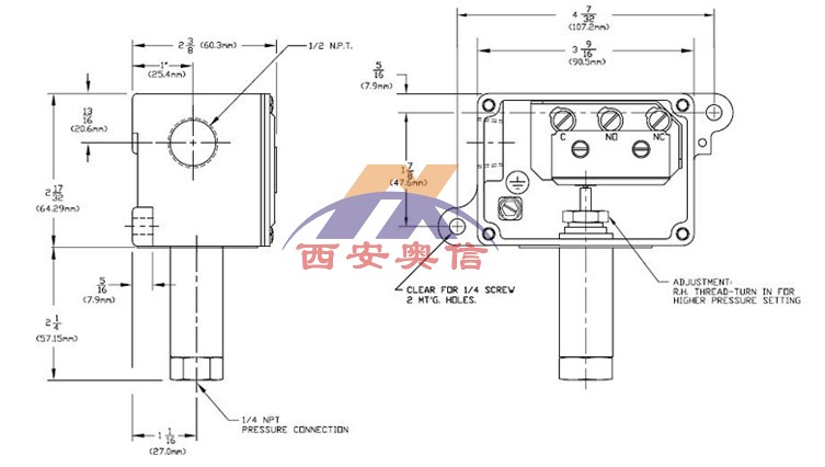 UE开关J6-356美国6.9bar不锈钢316L压力开关