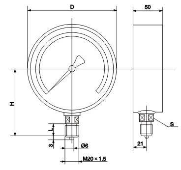 YA-100 YA-150氨用压力表